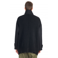 Caban drap laine dos yack maille noir Isabel Benenato homme UW01 01 Strasbourg Boutique Online Mode Hiver