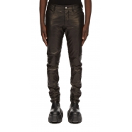 Pantalon Cuir noir Tyrone jeans Rick Owens Homme RU02D6393 LNV 09 Boutique Strasbourg pant men fashion leather online