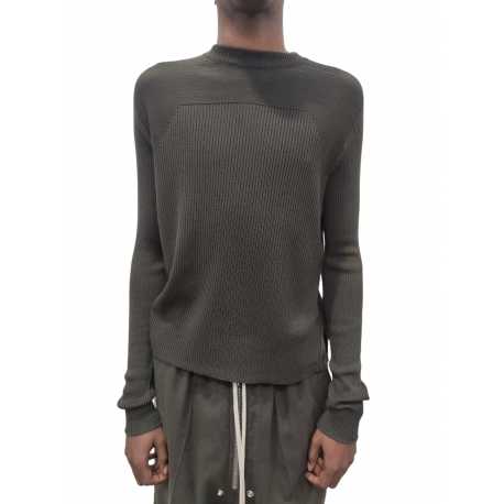 Pull Fin Fentes cotés vert Ribbed GEO 75 Rick Owens Homme RU02D6639 RIBM Boutique Strasbourg Online Avant garde Men