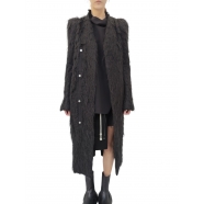 Manteau Laine soie feutrée poils Noir Metro Coat Rick Owens Femme RP02D 3905 WSH 09 Boutique Strasbourg France Online