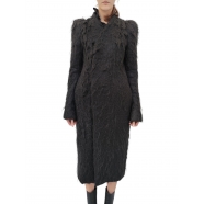 Manteau Laine soie feutrée poils Noir Metro Coat Rick Owens Femme RP02D 3905 WSH 09 Boutique Strasbourg France Online