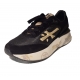 Baskets MoeRunD mesh Suède noir Logo Gold Premiata Femme 6991 Boutique Strasbourg France Online Sneakers Woman