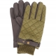 Gants nylon cuir Singsby vert brun MGL0135 OL11