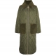 Manteau long Matelassé Olive grand col & Poches velours Malton LQU1760 OL71