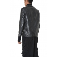 Blouson Biker Cuir double zip Noir LM257 La Haine Inside Us Homme Alsace Strasbourg Boutique Online