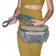 Sac Banane Jules cuir embossé Croco Gris Perle Vert 3594 Claris Virot Femme Strasbourg Boutique online bag woman fashio