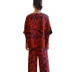 Top navy Brodé fleurs orange manche courte anneaux Godetia Poppy Field Essentiel Antwerp Femme G1PO Boutique Strasbourg 