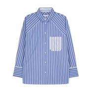 Chemise coton oversize Rayée Bleu Blanc poche W2R 357B N31240 44 Paul Smith Femme Boutique Strasbourg online shirt woman