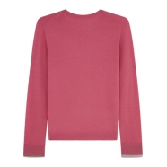 Pull mérinos col rond rose Rayures poignets W2R 401N N31198 54 Paul Smith Femme