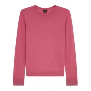 Pull mérinos col rond rose Rayures poignets W2R 401N N31198 54 Paul Smith Femme