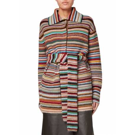 Gilet long bayadère oversize Ceinture W1R 499N N11056 92 Paul Smith Femme Boutique Strasbourg vêtement fashion mode