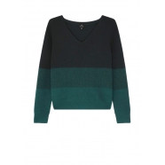 Pull vert col v rayé dégradé W2R 432N N31247 39 Paul Smith Femme e Boutique Strabourg france online