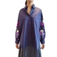 Chemise coton Navy Fleurs Sequins manches Gristle Evening Blue G2EB Essentiel Antwerp Femme boutique strasbourg france