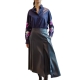 Jupe longue Navy plis faux cuir Geeuw Another Blue AB26 Essentiel Antwerp Femme boutique tendance shopping strasbourg 