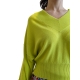 Pull court Col V Vert anis Gecko Limoncello LM18 Essentiel Antwerp Femme boutique strasbourg france shopping vêtements 