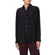 Chemise oversize noir bas dentelles soie W1R 359B N10618 79 Paul Smith Femme