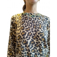 Pull court Léopard col Sequins Galler Black G1BL Essentiel Antwerp Femme boutique tendance strasbourg france shopping 