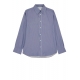 Chemise rayée bleu brun bords effilochés M1R 162Z N02483 40 Paul Smith Homme Boutique Strasbourg vêtement online man shirt