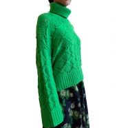 Pull col roulé Vert Ajouré Gonesto Hulk HL19 Essentiel antwerp Femme boutique tendance strasbourg france shopping été