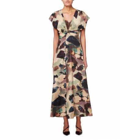 Robe longue Print Floral prune vert Soie dentelles W1R 622D N11032 55 Paul Smith Femme Boutique strasbourg vêtement