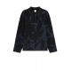 Pull col polo Jacquard Feuilles bleu Brun M1R 920Y N02514 47 Paul Smith Homme boutique strasbourg vêtement mode man