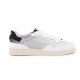 Sneakers bord cuir blanc tissus laminé noir gris VERT-M042 white-lenticular P448 Homme Concept Store Strasbourg Baskets