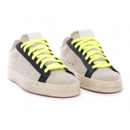 Sneakers suède mastic oeillets cuir noir lacets jaune spoiler fin léopard JACK P448 Femme Concept Store Boutique Strasbourg 