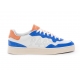 Sneakers cuir Blanc suède Bleu roi spoiler languette Orange BALI-M969 whi-bluspr P448 Homme Strasbourg Boutique Shop on Line 