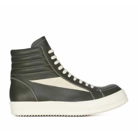 Baskets Montantes Vert High Vintage Sneaks Rick Owens Homme RU02 D6896 LCOLVS 7511