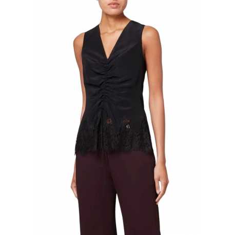 Top sans manche noir Dentelles bas soie W1R 357M N10618 79 Paul Smith Femme Boutique Strasbourg online vêtement mode