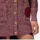 Gilet chiné Ecusson poche Bordeaux Crème Elisabetta Franchi Femme MK85S C08 Strasbourg boutique woman Online Fashion