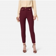 Pantalon slim Bordeaux poches rabats ceinture Elisabetta Franchi Femme PA024 CG3 Strasbourg Shop Concept Store Woman