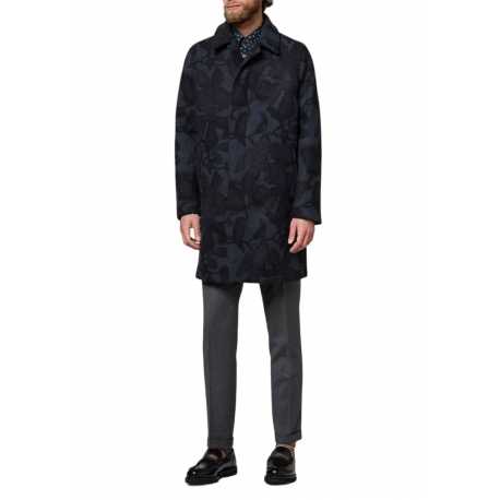 Manteau print Feuilles bleu brun Laine M1R 391Y N02464 47 Paul Smith Homme Strasbourg Boutique Online Mode Vêtements 