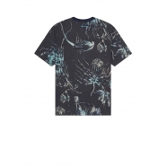 T-shirt navy Print Fleurs turquoise M1R 919T NP4729 49