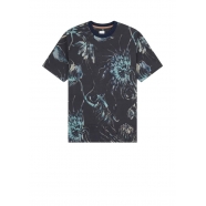 T-shirt navy Print Fleurs turquoise M1R 919T NP4729 49