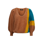 Pull court renard soie camel jaune turquoise Forden Mes Demoiselles Paris Femme