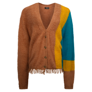 Cardigan renard soie camel jaune turquoise Fowler Mes Demoiselles Paris Femme