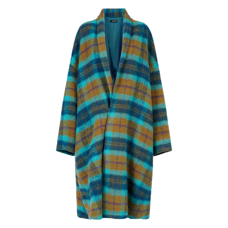 Manteau tartan camel turquoise Ceinture Herry Mes Demoiselles Paris Femme Boutique Strasbourg Mode Concept Store Fashion