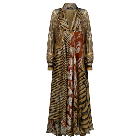 Robe kaftan viscose lurex print carpe koy Lisa Mes Demoiselles Paris Femme Boutique Strasbourg Concept Store