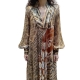 Robe kaftan viscose lurex print carpe koy Lisa Mes Demoiselles Paris Femme Boutique Strasbourg Concept Store