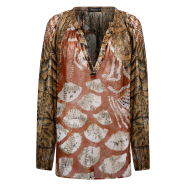 Tunique viscose lurex print Carpe Koy beige caramel Layla Mes Demoiselles Paris Femme Boutique Strasbourg Concept Store