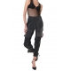 Pantalon cargo Gris coton Marmorisé sangles chevilles LW884 La Haine Inside Us Femme boutique strasbourg france shopping