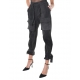 Pantalon cargo Gris coton Marmorisé sangles chevilles LW884 La Haine Inside Us Femme boutique strasbourg france shopping