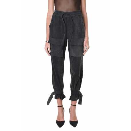 Pantalon cargo Gris coton Marmorisé sangles chevilles LW884 La Haine Inside Us Femme boutique strasbourg france shopping