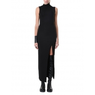 Robe longue noire viscose fente côté sans manche col montant LW954 La Haine Inside Us Femme Alsace Strasbourg Boutique Online