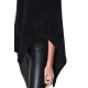 Cape noir courte fausse fourrure asymétrique LW958 La Haine Inside Us Femme Strasbourg Alsace Boutique Online