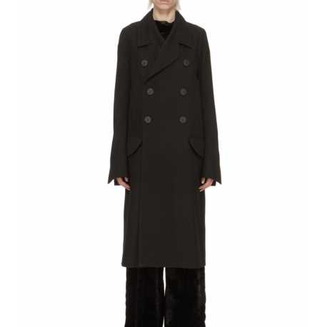 Manteau officier Coat Noir Rick Owens Femme RP02D3920 WSF 09 Boutique Strasbourg France Online shopping woman coat