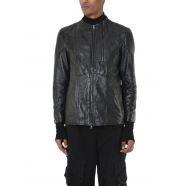 Blouson Biker Cuir double zip Noir LM257 La Haine Inside Us Homme Alsace Strasbourg Boutique Online