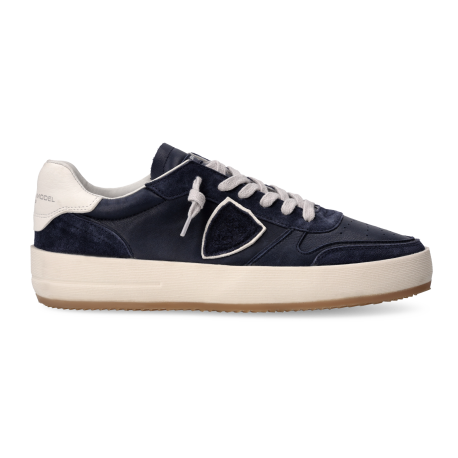 Baskets Nice Low mixage bleu Philippe Model Homme VNLU WX02 Boutique Strasbourg France Online sneakers men