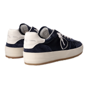 Baskets Nice Low mixage bleu Philippe Model Homme VNLU WX02 Boutique Strasbourg France Online sneakers men